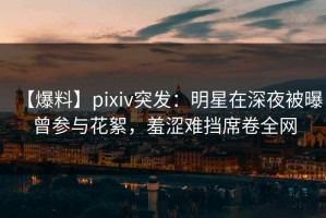 【爆料】pixiv突发：明星在深夜被曝曾参与花絮，羞涩难挡席卷全网