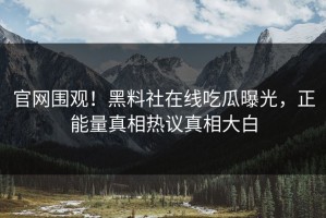 官网围观！黑料社在线吃瓜曝光，正能量真相热议真相大白