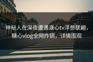神秘人在深夜遭遇溏心tv浮想联翩，糖心vlog全网炸锅，详情围观