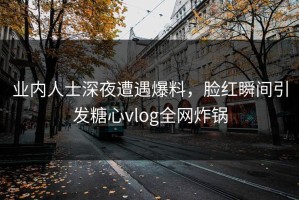 业内人士深夜遭遇爆料，脸红瞬间引发糖心vlog全网炸锅