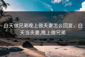 白天做兄弟晚上做夫妻怎么回复，白天当夫妻,晚上做兄弟