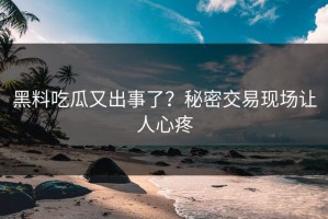 黑料吃瓜又出事了？秘密交易现场让人心疼