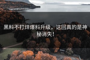黑料不打烊爆料升级，这回真的是神秘消失！
