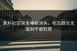 黑料社区突发神秘消失，吃瓜群众无语到不敢眨眼