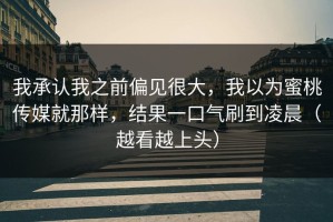 我承认我之前偏见很大，我以为蜜桃传媒就那样，结果一口气刷到凌晨（越看越上头）