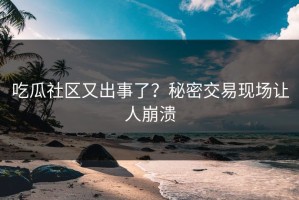吃瓜社区又出事了？秘密交易现场让人崩溃