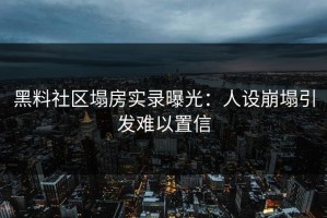 黑料社区塌房实录曝光：人设崩塌引发难以置信