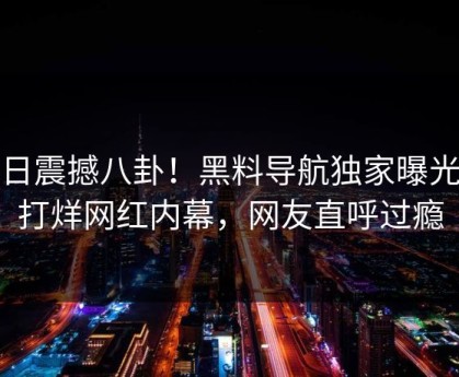 每日震撼八卦！黑料导航独家曝光不打烊网红内幕，网友直呼过瘾