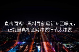 直击围观！黑料导航最新专区曝光，正能量真相全网炸裂细节太炸裂