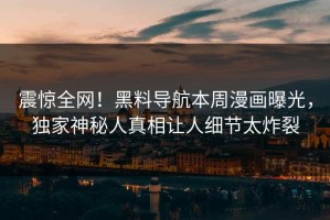 震惊全网！黑料导航本周漫画曝光，独家神秘人真相让人细节太炸裂