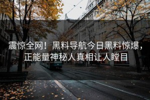 震惊全网！黑料导航今日黑料惊爆，正能量神秘人真相让人瞠目