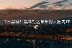 今日黑料！黑料社区曝出惊人圈内炸锅