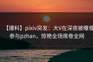 【爆料】pixiv突发：大V在深夜被曝曾参与pzhan，惊艳全场席卷全网