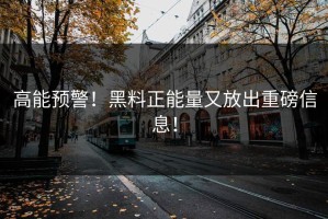 高能预警！黑料正能量又放出重磅信息！