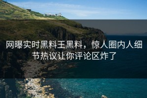 网曝实时黑料王黑料，惊人圈内人细节热议让你评论区炸了