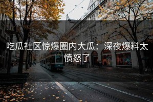 吃瓜社区惊爆圈内大瓜：深夜爆料太愤怒了