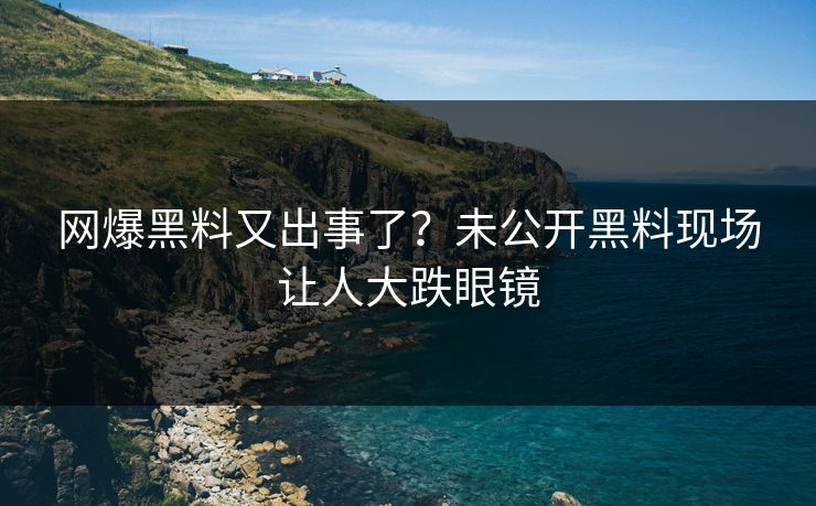 网爆黑料又出事了？未公开黑料现场让人大跌眼镜