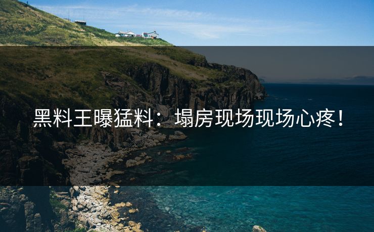 黑料王曝猛料：塌房现场现场心疼！