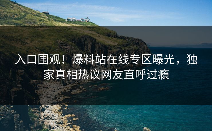 入口围观！爆料站在线专区曝光，独家真相热议网友直呼过瘾