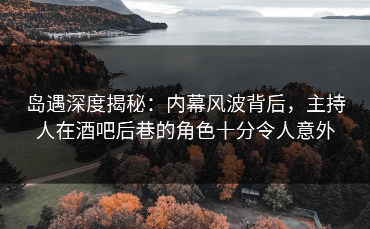 岛遇深度揭秘：内幕风波背后，主持人在酒吧后巷的角色十分令人意外