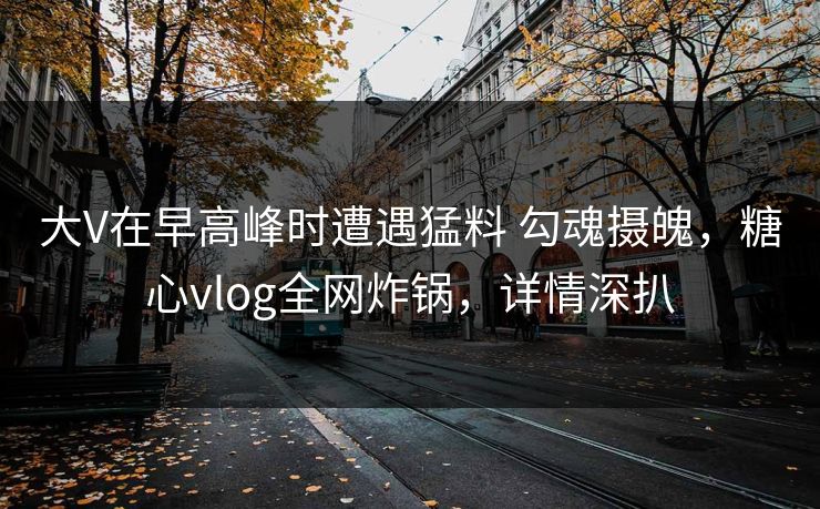 大V在早高峰时遭遇猛料 勾魂摄魄,糖心vlog全网炸锅,详情深扒 大V在早高峰时遭遇猛料 勾魂摄魄,糖心vlog全网炸锅,详情深扒